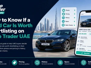 Buyer reviewing used car listings on Auto Trader UAE to decide which cars to shortlist