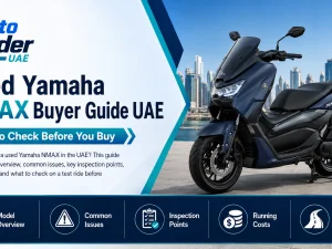 Used Yamaha NMAX scooter parked in UAE city street