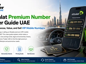 Etisalat premium VIP mobile number concept with luxury car key in UAE