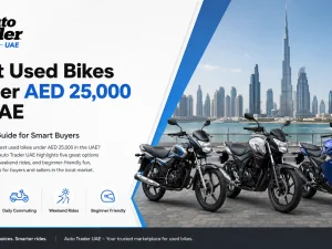 Best used bikes under AED 25,000 in UAE parked outdoors