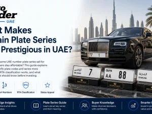Prestigious UAE car number plate on a luxury vehicle