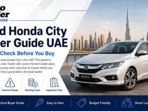Used Honda City sedan parked in UAE city street