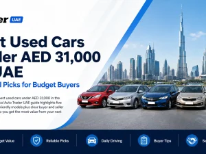 Budget-friendly used car parked in a UAE urban area