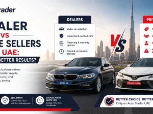 Customer comparing dealer and private seller car options in the UAE