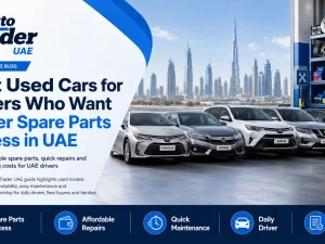 Row of popular used cars in the UAE known for strong spare parts availability