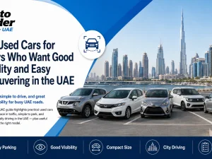 Compact SUV being parked easily in a tight UAE city parking space