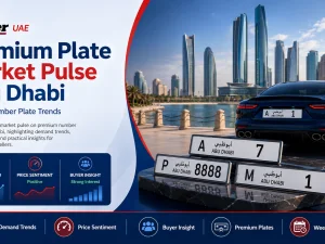 Premium Abu Dhabi number plate on a luxury SUV in the UAE