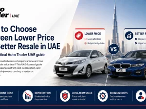 Buyer comparing lower price vs better resale value for cars in UAE