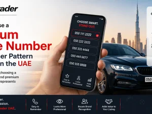 Man choosing a premium UAE mobile number with a simple, clean digit pattern for car sales