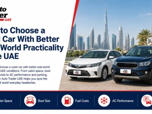 Family checking the practicality of a used car in the UAE before buying