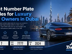 Luxury car in Dubai with a premium number plate