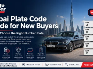 Dubai car number plates with different codes and numbers on a busy Dubai street
