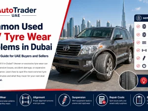 Used SUV tyre wear inspection in Dubai under hot UAE conditions