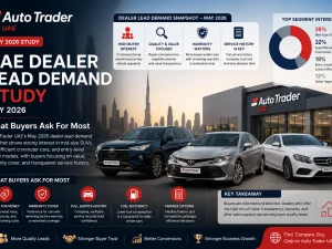 Used car dealership in the UAE with popular SUVs and sedans on display