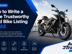 Used motorcycle for sale in the UAE photographed clearly for an online listing
