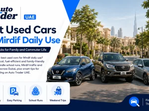 Used family SUV parked in a residential street in Mirdif Dubai