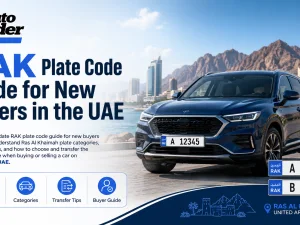 RAK number plate on a car in Ras Al Khaimah, UAE