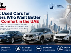 Driver enjoying a comfortable seat in a used car in the UAE