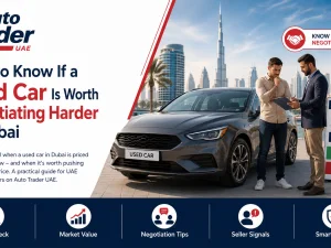 Used cars in Dubai buyer negotiating price at dealership