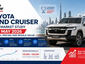 Toyota Land Cruiser used models parked in UAE showing resale strength