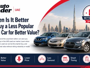 Used car buyer comparing popular and less popular models in the UAE