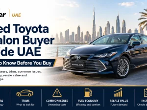Used Toyota Avalon sedan parked in the UAE ready for sale