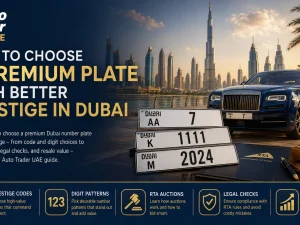 Premium Dubai number plate on a luxury car