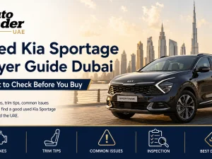 Used Kia Sportage compact SUV parked in Dubai, UAE