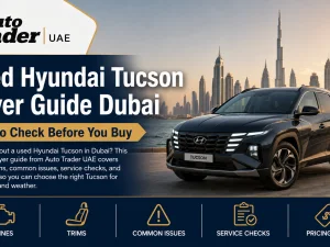 Used Hyundai Tucson parked in Dubai street