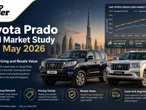 Toyota Land Cruiser Prado used SUV parked in Dubai, showing demand in UAE used car market