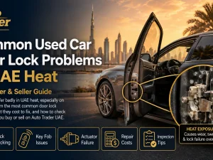 Used car door lock being inspected in hot UAE climate
