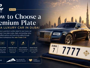 Premium Dubai number plate on a luxury car