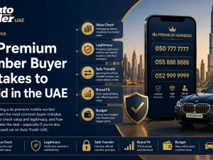 du premium mobile number buyer in UAE reviewing documents before purchase