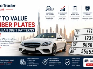 UAE car number plate with clean repeating digit pattern