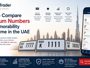 Premium UAE number plate on a luxury car symbolising memorability over time