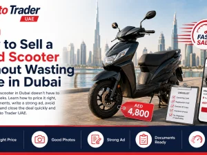 Used scooter parked in Dubai ready for sale